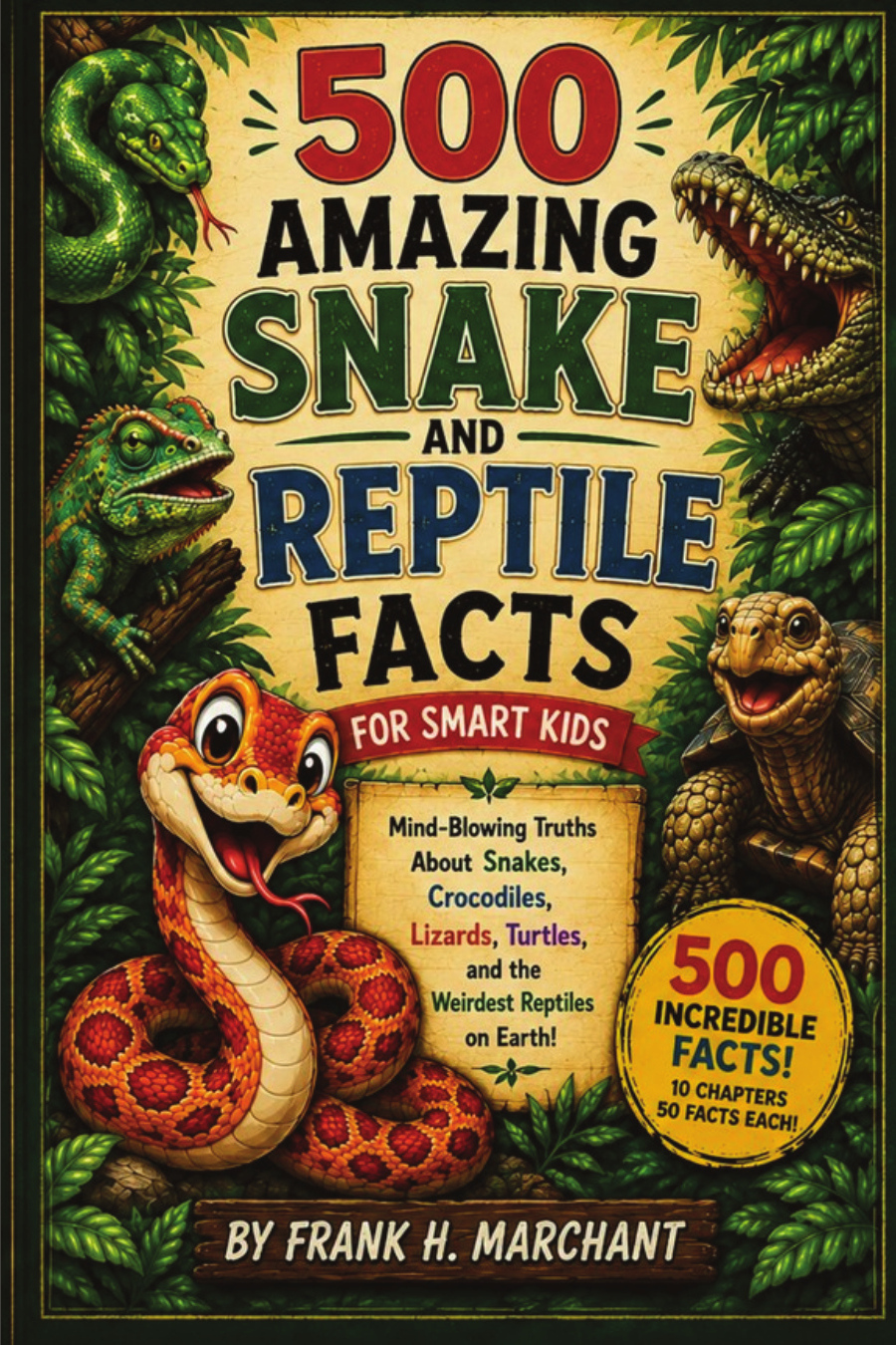 500 Amazing Snake and Reptile Facts for Smart Kids book cover